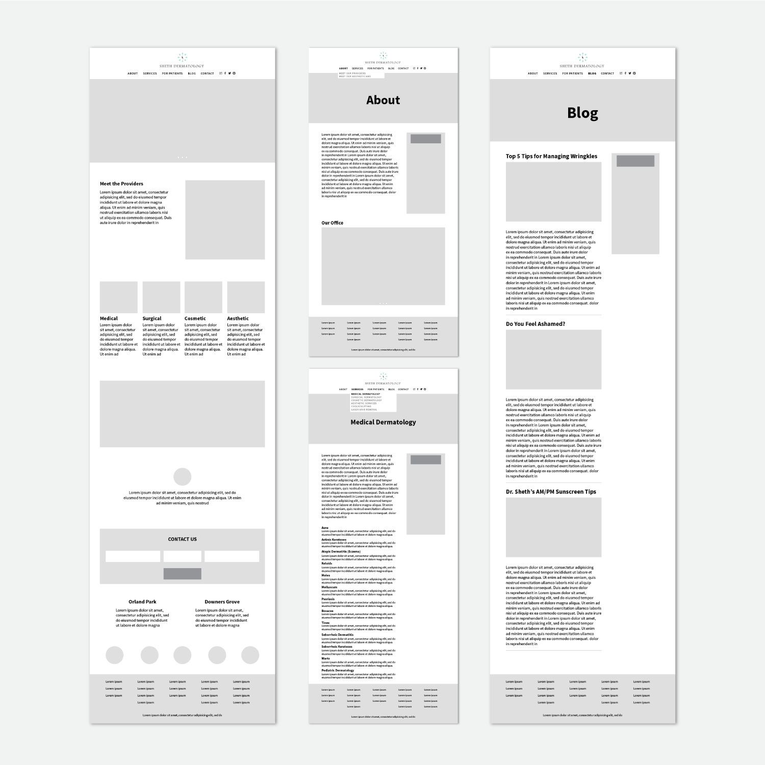 Sheth_Dermatology_Website_Wireframes
